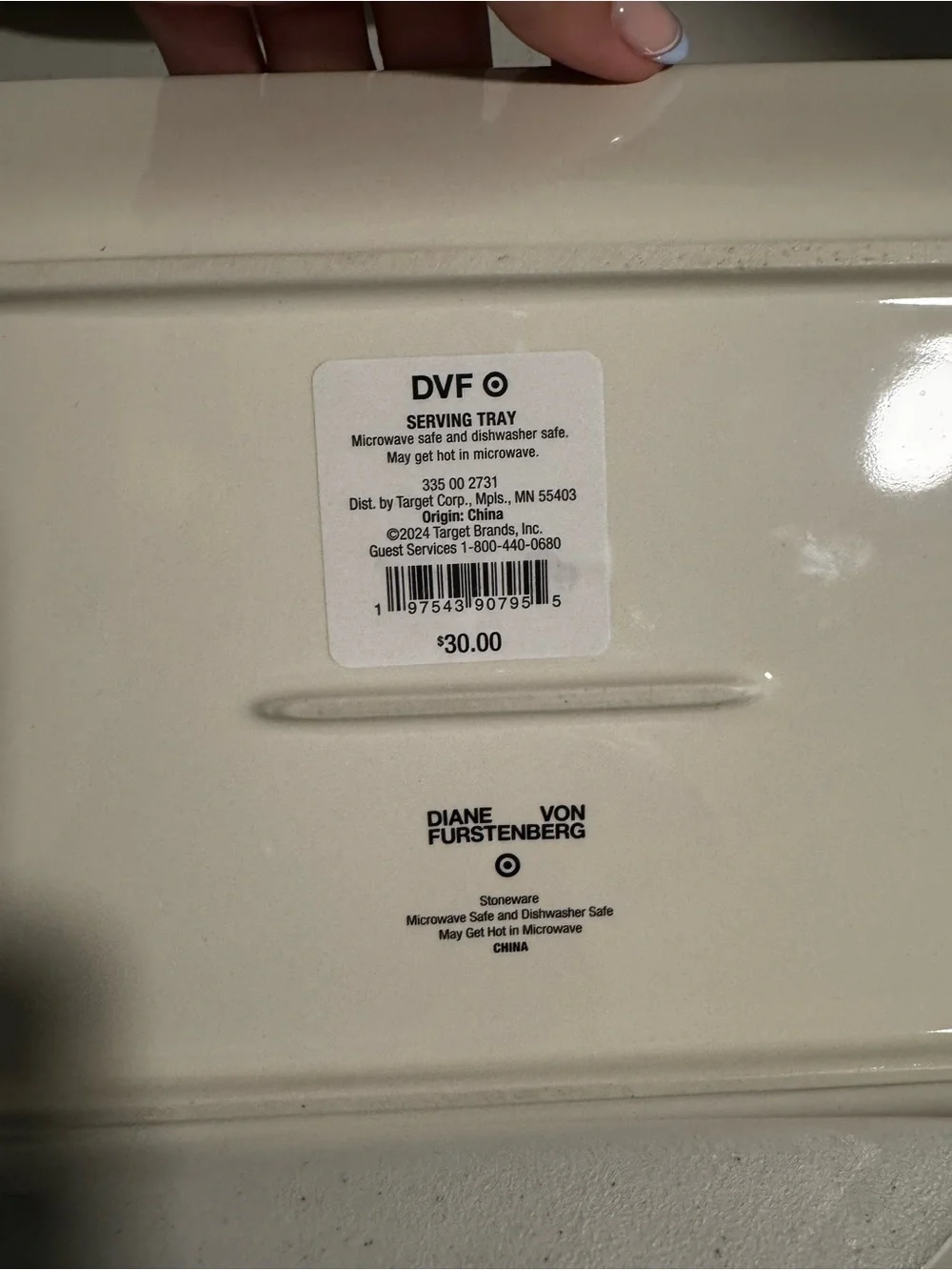 Diane Von Furstenberg Cream Stoneware Serving Tray